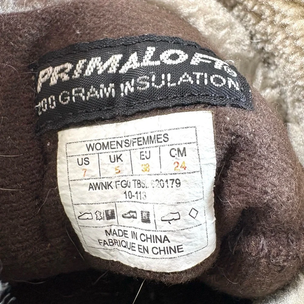 The North Face Primaloft Tall Suede Winter Boots Women’s 7 Brown Tan Waterproof